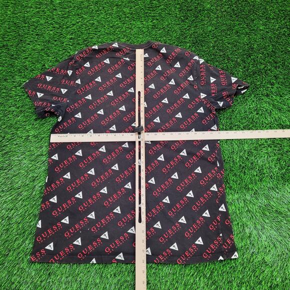GUESS AOP Shirt Large 21x28 Black - Picture 4 of 11
